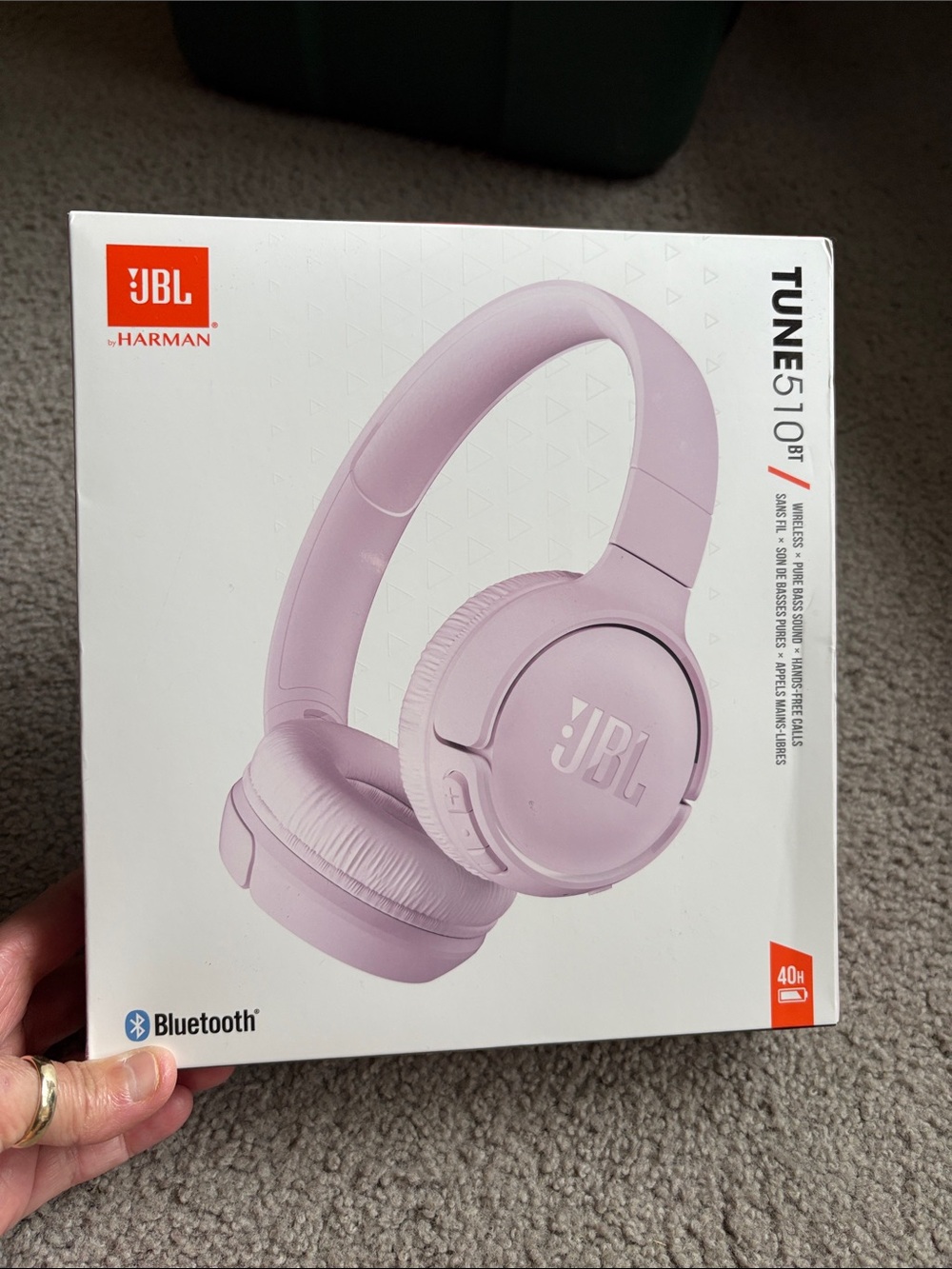 JBL Pink On-Ear Wireless Headphones